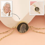 10K Gold Personalized Photo Disc Urn Bracelet