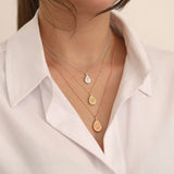 10K Gold Flat Teardrop Urn Necklace