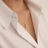 14K Gold Flat Teardrop Urn Necklace