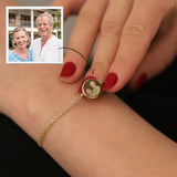 10K Gold Personalized Photo Disc Urn Bracelet