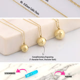 14K Gold Ball Urn Necklace