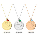 Personalized Round Disc Pendant Necklace