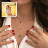 14K Gold Personalized Photo Disc Urn Necklace