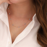 14k Gold | Light Blue Opal Round Beaded Necklace