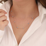 14k Gold | Light Blue Opal Round Beaded Necklace