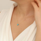 14k Gold | Minimal Turquoise Teardrop Necklace