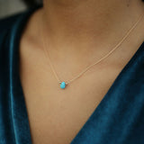 14k Gold | Minimal Turquoise Teardrop Necklace