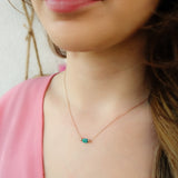 14k Gold | Minimal Turquoise Teardrop Necklace