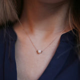 14k Gold | Minimal Round Pearl Necklace