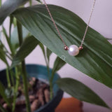 14k Gold | Minimal Round Pearl Necklace