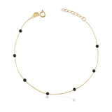 14k Gold | Minimal Onyx Beaded Bracelet