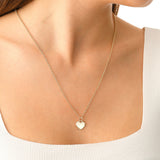 14k Gold | 2mm Rolo Chain Necklace with Moon Charm