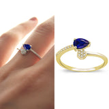 8k - 14k - 18k Gold | 0,58ct Diamond Sapphire Ring