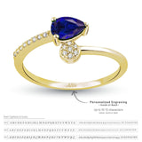 8k - 14k - 18k Gold | 0,58ct Diamond Sapphire Ring