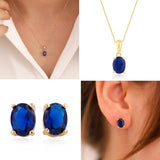 14k Gold | Sapphire Oval Necklace