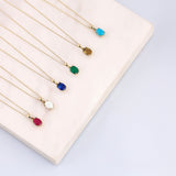 14k Gold | Sapphire Oval Necklace