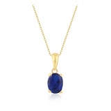 14k Gold | Sapphire Oval Necklace