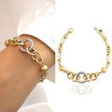 14k Gold | Multicolor Circle Link Bracelet