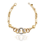 14k Gold | Multicolor Circle Link Bracelet