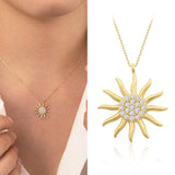 14k Gold | Sun Charm Necklace