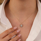 14k Gold | Sun Charm Necklace