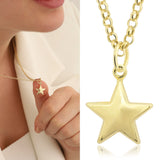 14k Gold | 2mm Rolo Chain Necklace with Star Charm