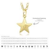 14k Gold | 2mm Rolo Chain Necklace with Star Charm