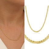 14k Gold | 3mm Dainty Bismarck Chain Necklace