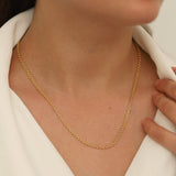 14k Gold | 3mm Dainty Bismarck Chain Necklace