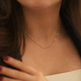 14k Gold | Flat Oval Link Chain Necklace