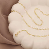 14k Gold | Flat Oval Link Chain Necklace