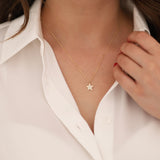 14K Gold | Star Zircon Charm Necklace