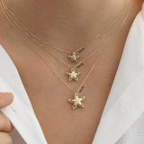 14K Gold | Minimal Starfish Necklace