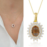 14k Gold | Diaspore Necklace with Paved CZ