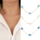 14k Gold | White Opal Round Beaded Necklace