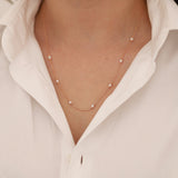 14k Gold | White Opal Round Beaded Necklace