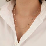 14k Gold | White Opal Round Beaded Necklace