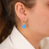 14k Gold | Large Blue Opal Dangle Earrings