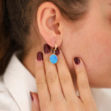 14k Gold | Large Blue Opal Dangle Earrings