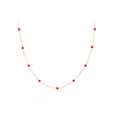 14k Gold | Red Jade Beaded Necklace