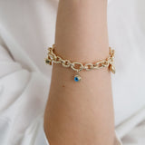 14K Gold | Evil Eye & Charm Bracelet