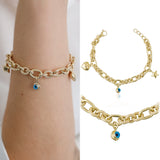 14K Gold | Evil Eye & Charm Bracelet