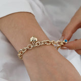 14K Gold | Evil Eye & Charm Bracelet