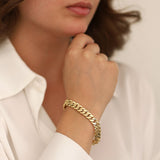 14k Gold | Heavy Cuban Chain Bracelet with Sailor Clasp