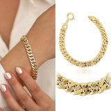 14k Gold | Heavy Cuban Chain Bracelet with Sailor Clasp