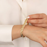 14k Gold | Heavy Cuban Chain Bracelet with Sailor Clasp