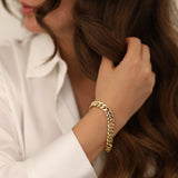 14k Gold | Heavy Cuban Chain Bracelet with Sailor Clasp