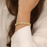 14k Gold | Heavy Cuban Chain Bracelet with Sailor Clasp