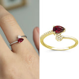 8k - 14k - 18k Gold | 0,58ct Diamond Ruby Ring