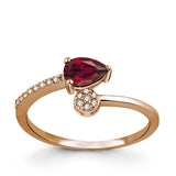 8k - 14k - 18k Gold | 0,58ct Diamond Ruby Ring